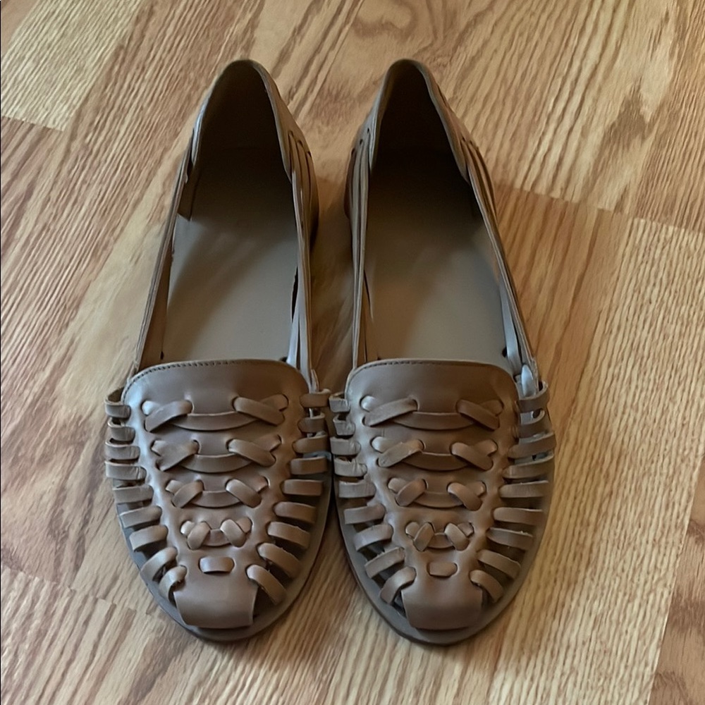 Tan Flats with Woven Pattern